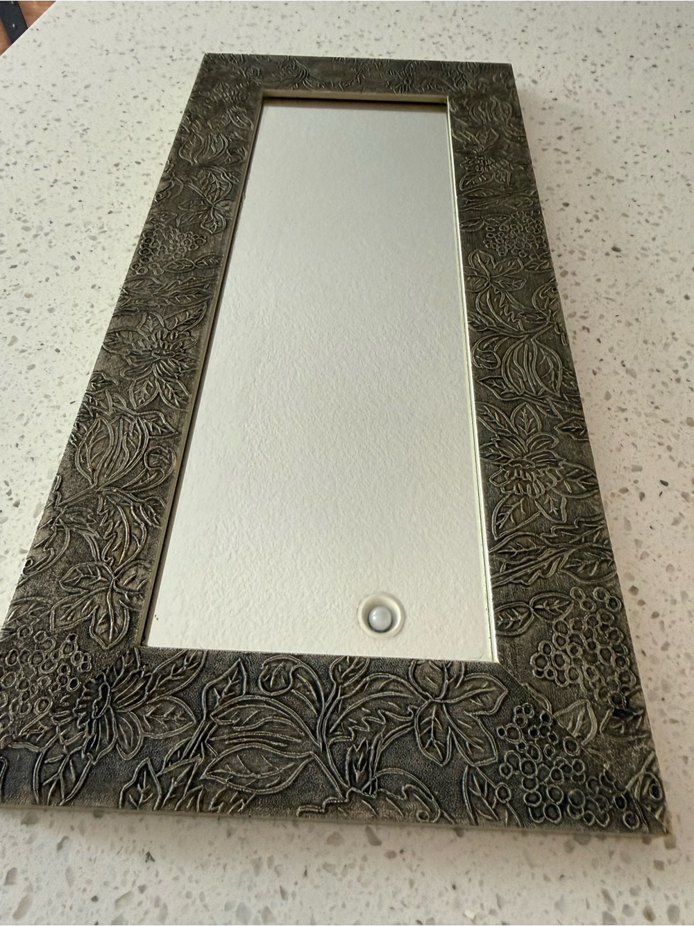 $5 for $20 min order ! Ornate Floral Wall Mirror - Antique Silver Finish